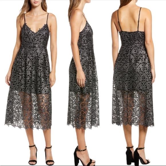 ASTR purple eggplant lace midi dress ZL - Picture 13 of 14